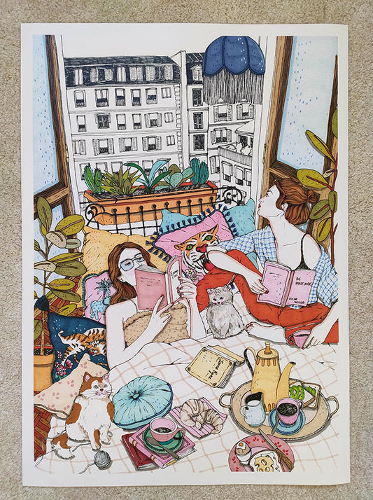 Reading at home - 50X70cm