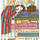 Libros y gatos comparten protagonismo en una escena doméstica hecha para quienes disfrutan de leer sin prisa, lámina ilustrada de Ana Jarén