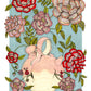 Botijo tradicional acompañado de flores en una composición de inspiración mediterránea, lámina ilustrada de Ana Jarén