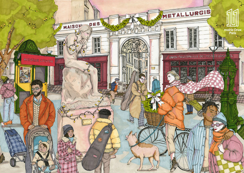 Christmas Card - XI Arrondissement of Paris - Imagen 1