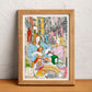 A morning in Malasaña comes alive with coffee, breakfast and neighbourhood energy, illustrated print by Ana Jarén