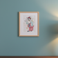 Gerahmte Präsentation von Pierrot II – Originalwerk von Ana Jarén