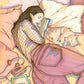 A woman sleeps peacefully in a cosy interior surrounded by objects that suggest an unhurried morning, illustrated print by Ana Jarén