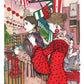 Escena colorida inspirada en la Feria de Abril de Sevilla, lámina ilustrada de Ana Jarén