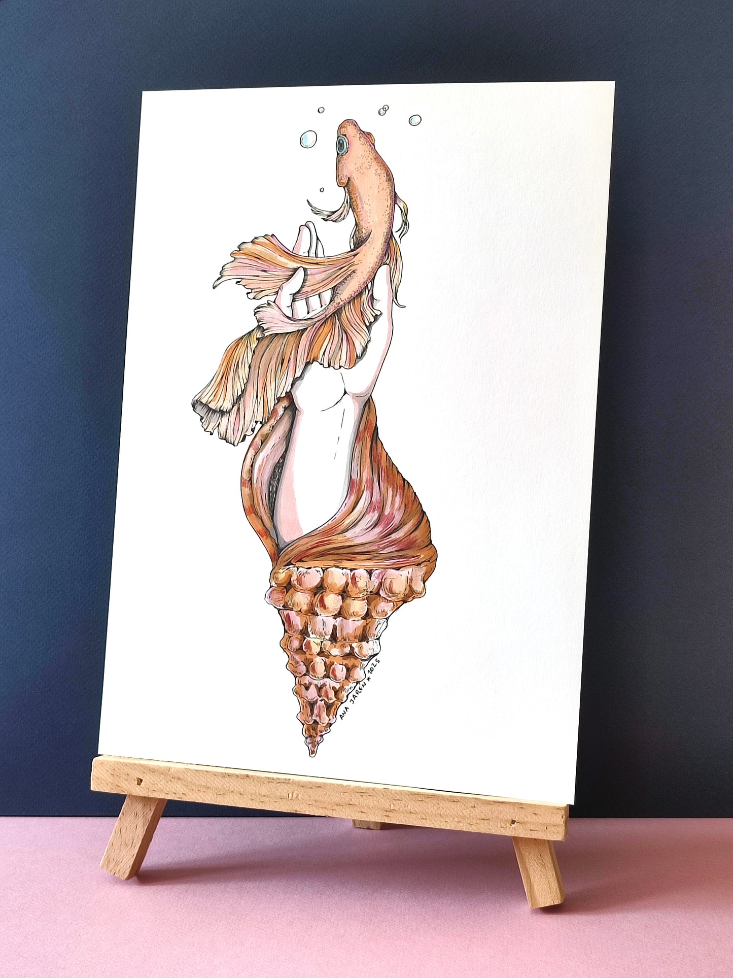 Fish, hand and shell
