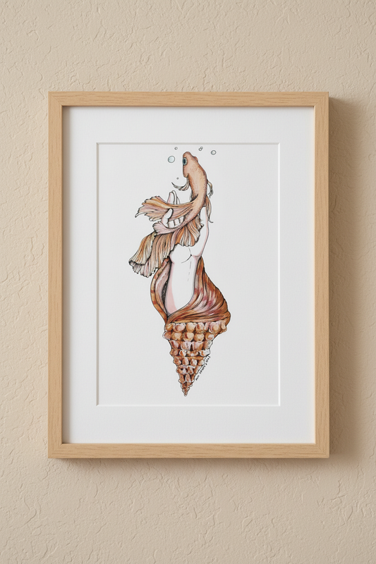 Fish, hand and shell