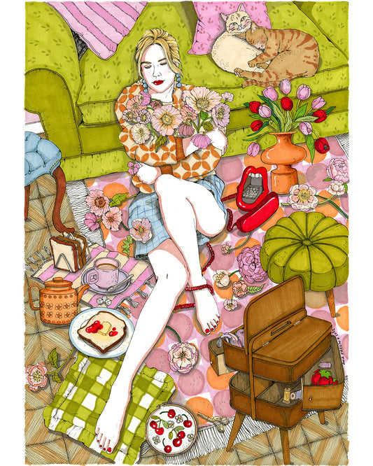Woman and Flowers