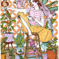Parrots fill the scene with colour and movement, creating a lively, exuberant composition, illustrated print by Ana Jarén