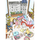 A person enjoys a quiet moment of reading at home, surrounded by a peaceful atmosphere and the little details that belong to an unhurried afternoon, XL illustrated print by Ana Jarén