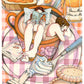 Women reading and sleeping while enjoying a bath in a large cup of tea, illustrated print by Ana Jarén